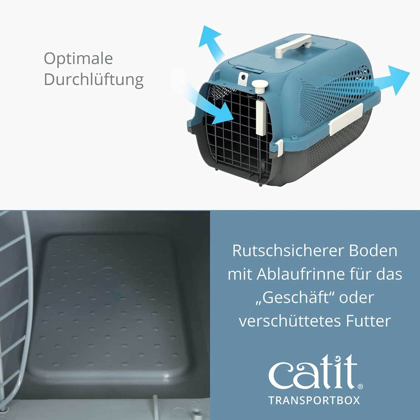 Catit Transportbox für Katzen ─ Klein, Blaugrau