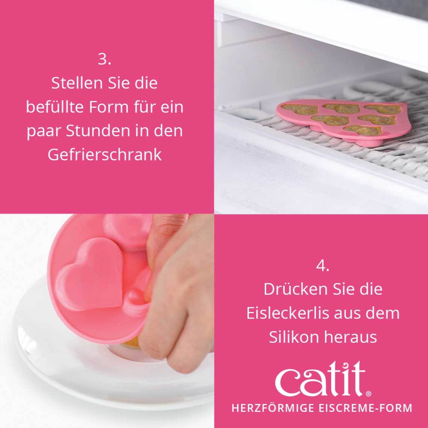 Catit Herzförmige Eiscreme-Form aus Silikon