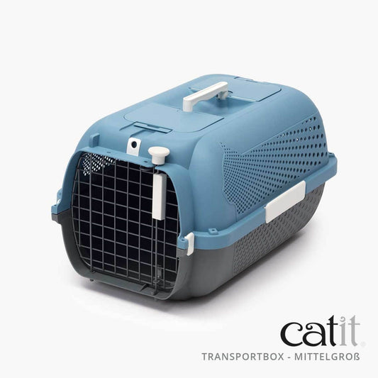 Catit Transportbox für Katzen ─ Mittelgroß, Blaugrau