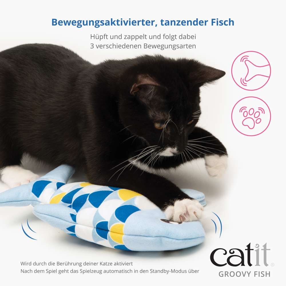 Interaktiver Catit Groovy Fisch mit Katzenminze