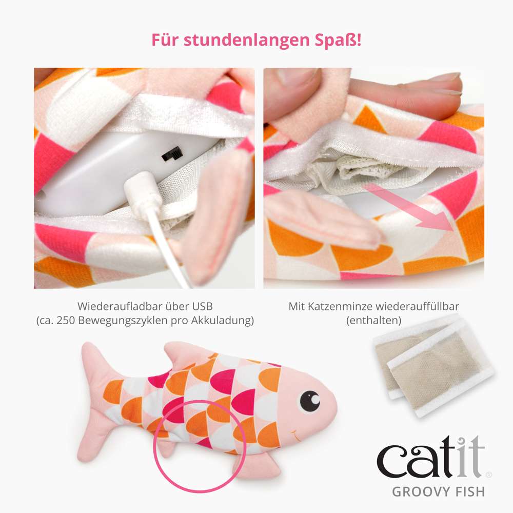 Interaktiver Catit Groovy Fisch mit Katzenminze