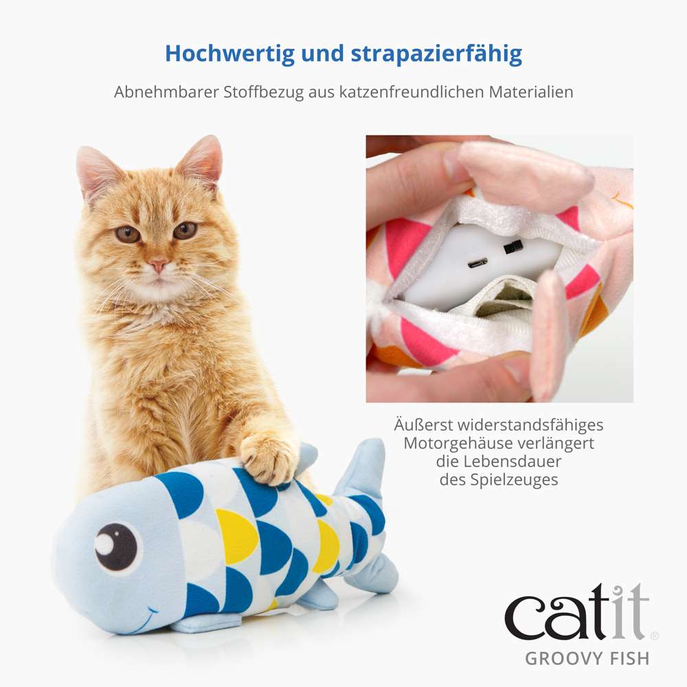 Interaktiver Catit Groovy Fisch mit Katzenminze