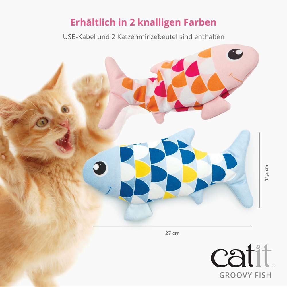 Interaktiver Catit Groovy Fisch mit Katzenminze
