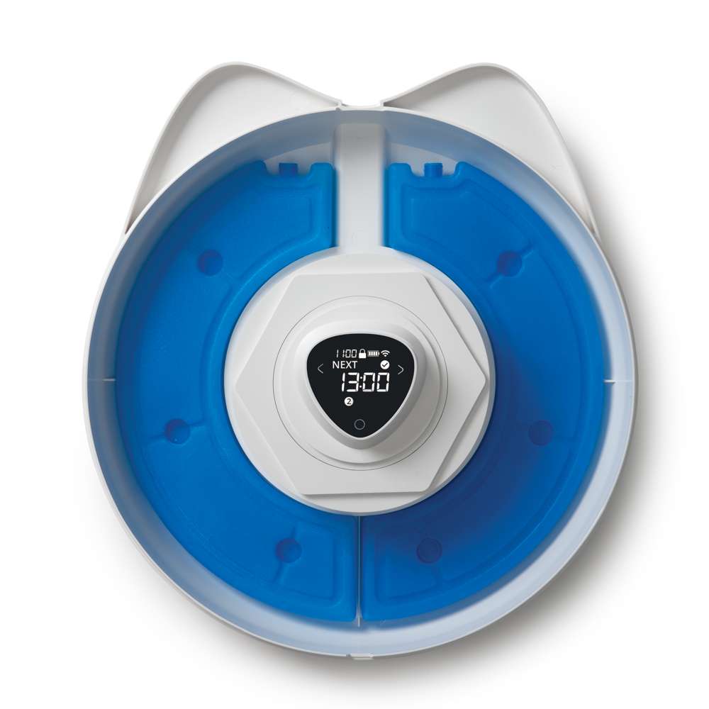 Zwei blaue, halbkreisförmige Kühlakkus, eingelegt in das Produkt