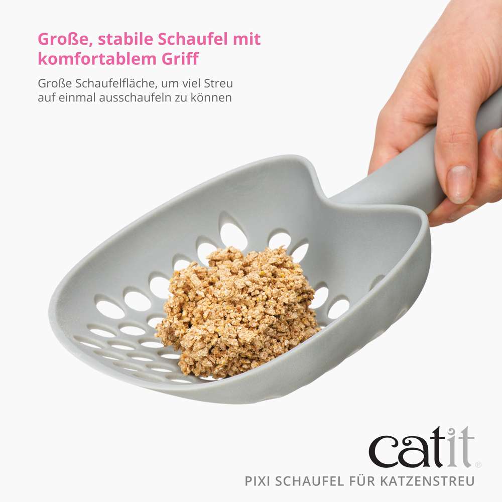 Große, stabile Schaufel mit komfortablem Griff.