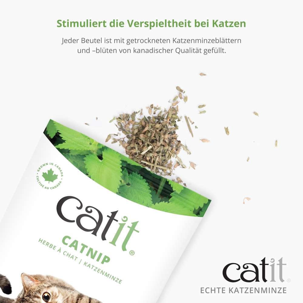 Catit Echte Katzenminze, 2,99 €, getrocknete Blätter und Blüten aus Kanada, stimuliert Katzen.