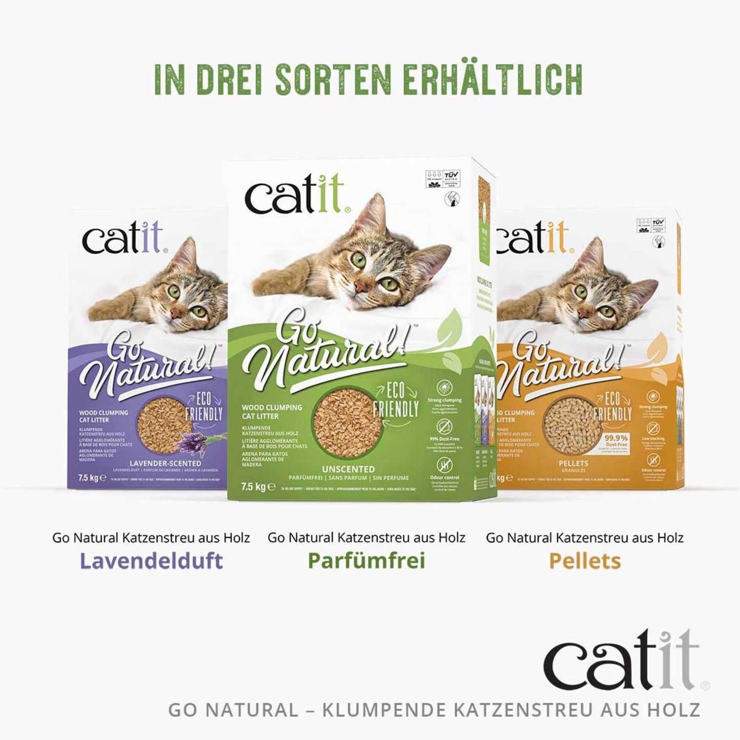 Catit Go Natural Klumpende Katzenstreu aus Holz ─ Parfümfrei