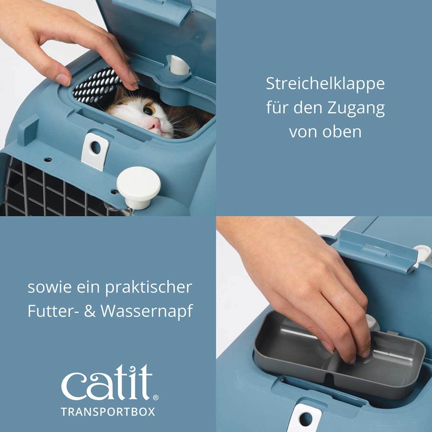 Catit Transportbox für Katzen ─ Klein, Blaugrau