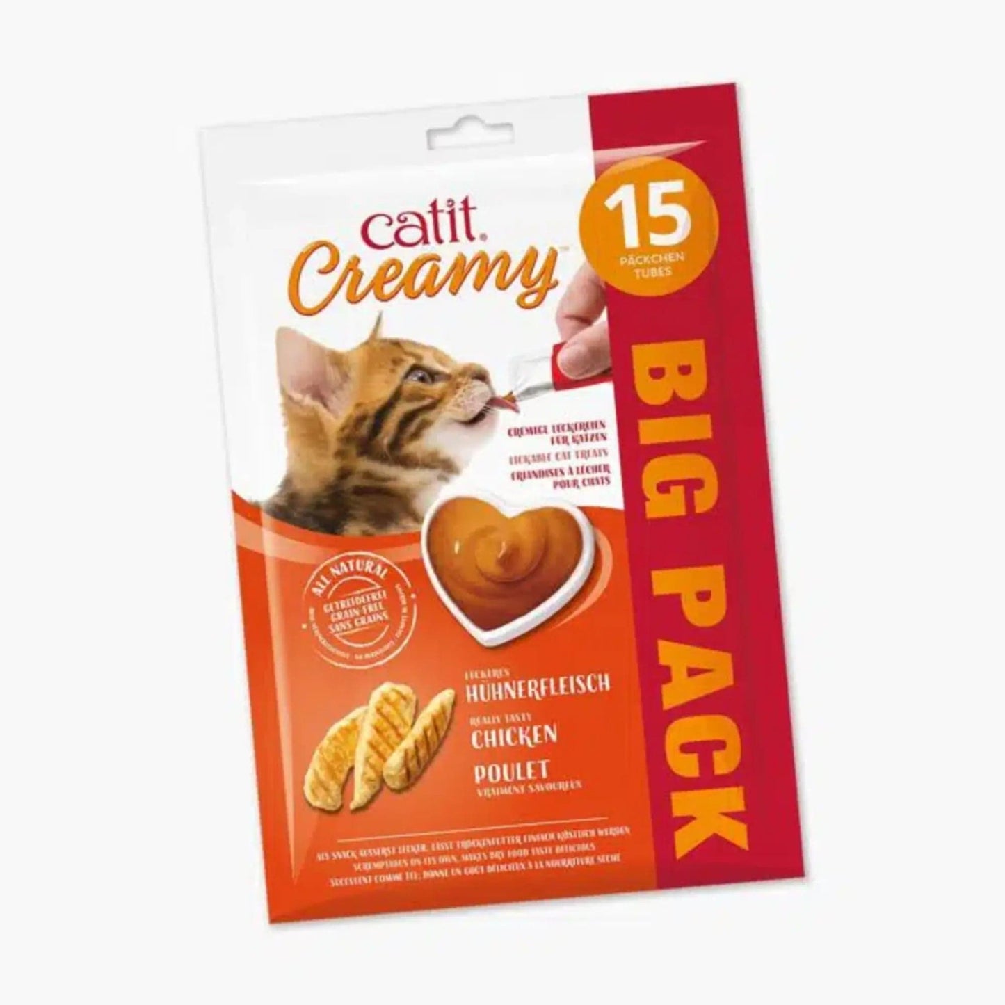 Catit Creamy – Großpackung, 15er-Pack ─ Hühnerfleisch