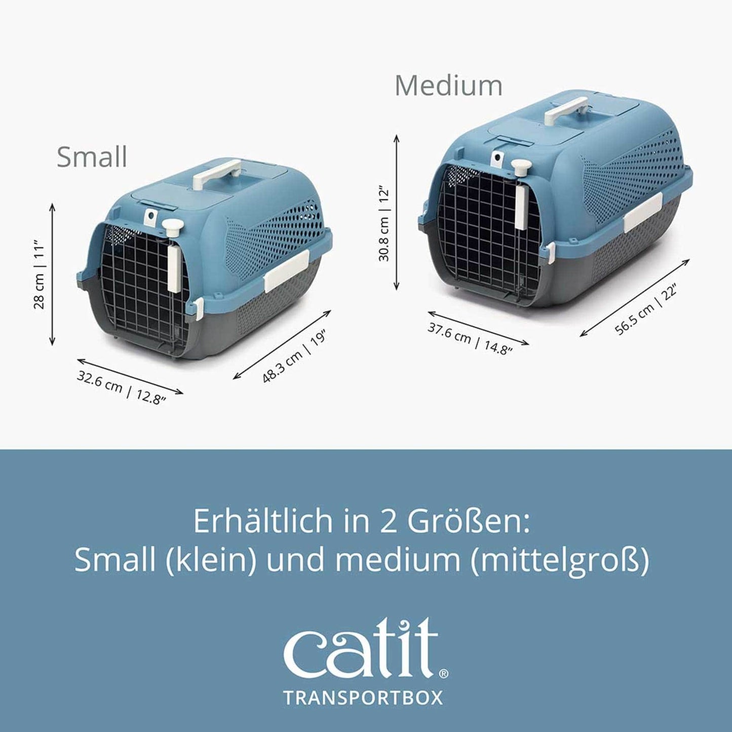 Catit Transportbox für Katzen ─ Mittelgroß, Türkis