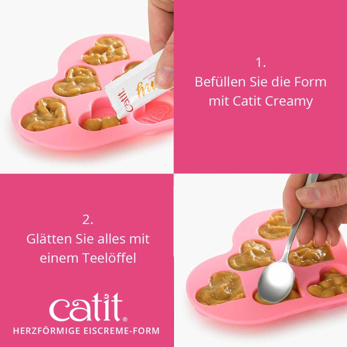 Catit Herzförmige Eiscreme-Form aus Silikon