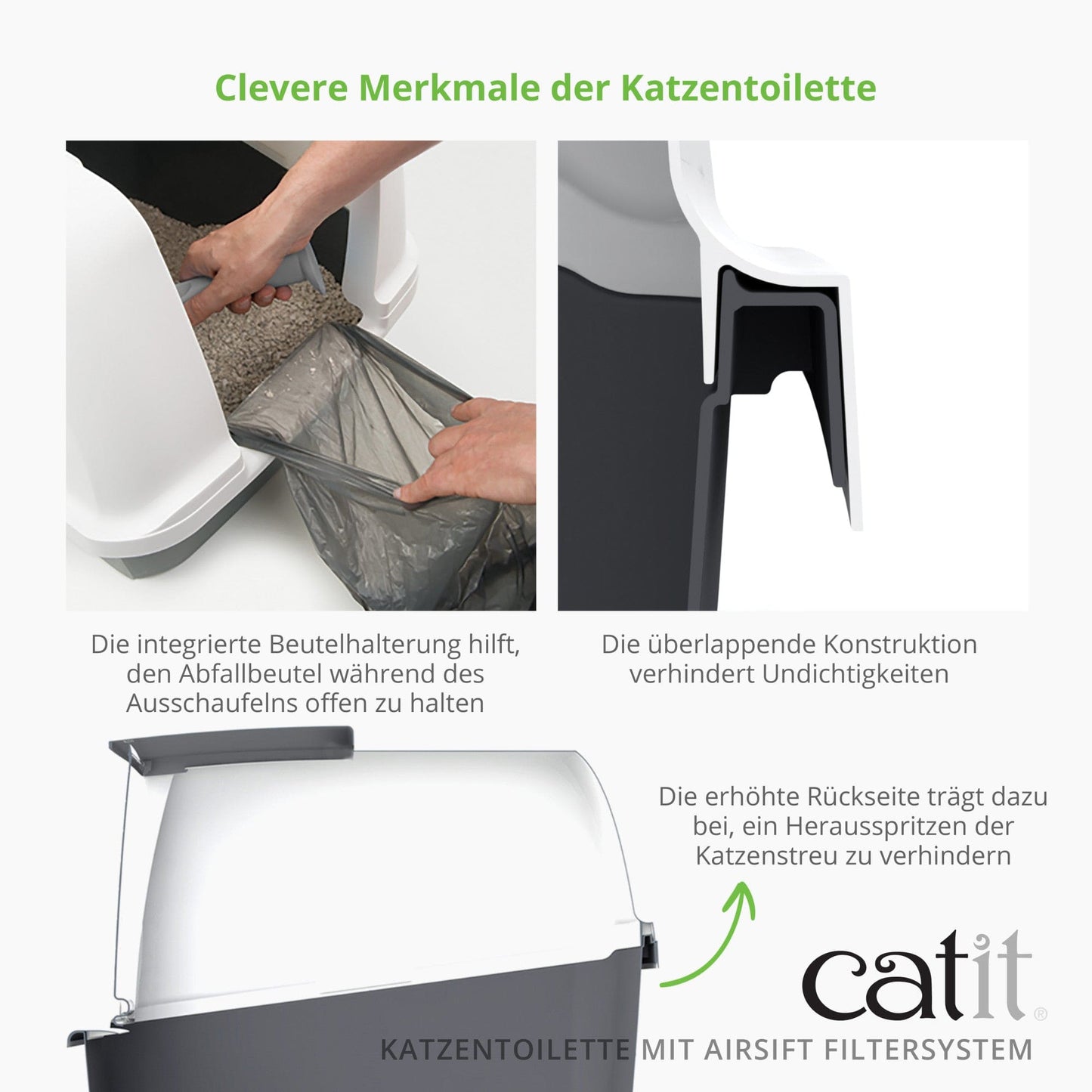 Catit Katzentoilette mit Dach und Airsift-Filtersystem - groß