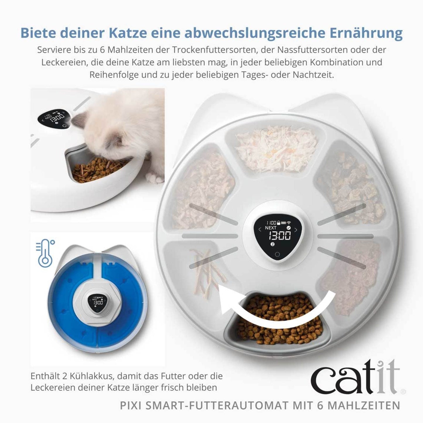 Catit PIXI Smart-Futterautomat mit 6 Mahlzeiten