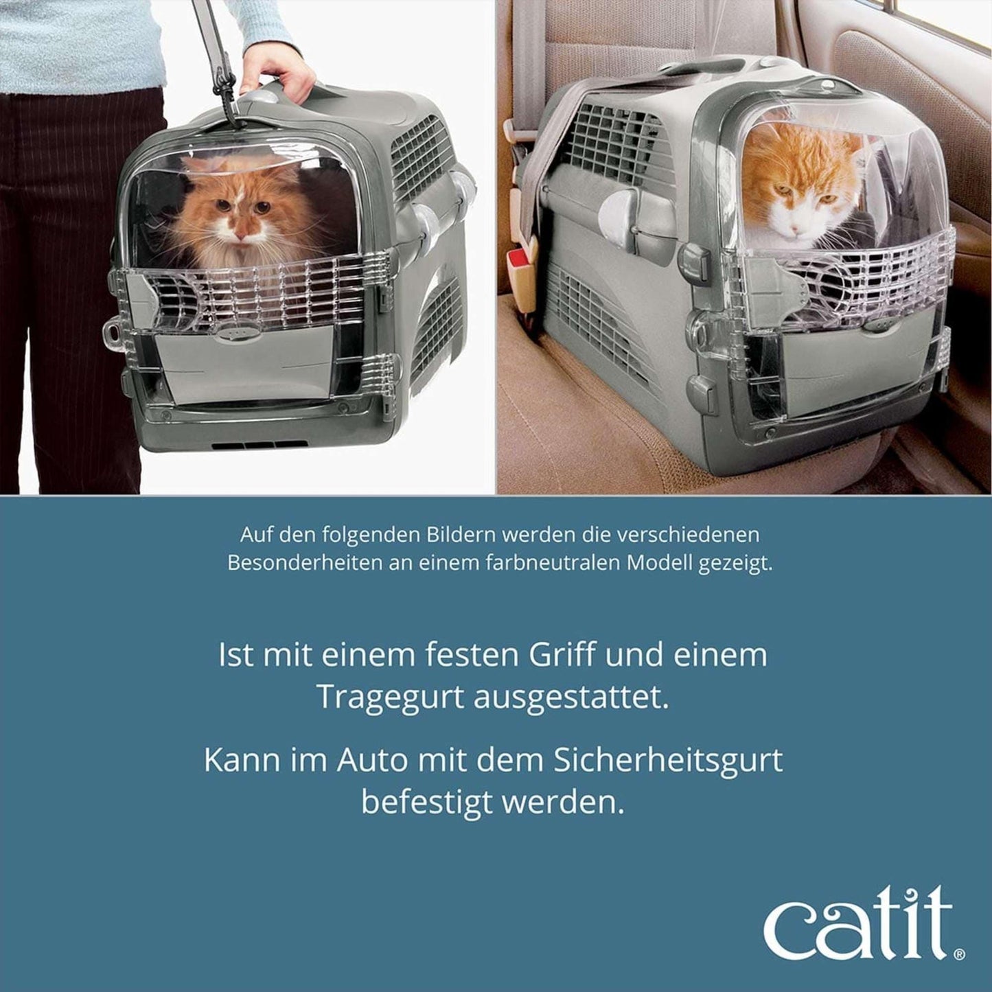 Catit Cabrio Transportbox ─ Kirschrot