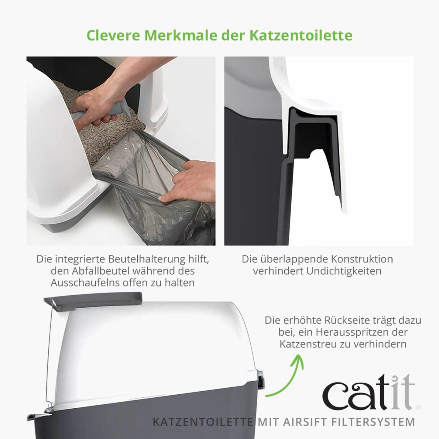 Catit Katzentoilette mit Dach und Airsift-Filtersystem - Jumbo