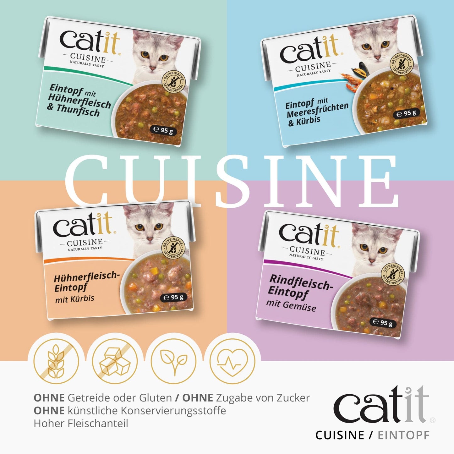 Catit Cuisine – Eintopf mit Hühnerfleisch und Thunfisch, 95 g