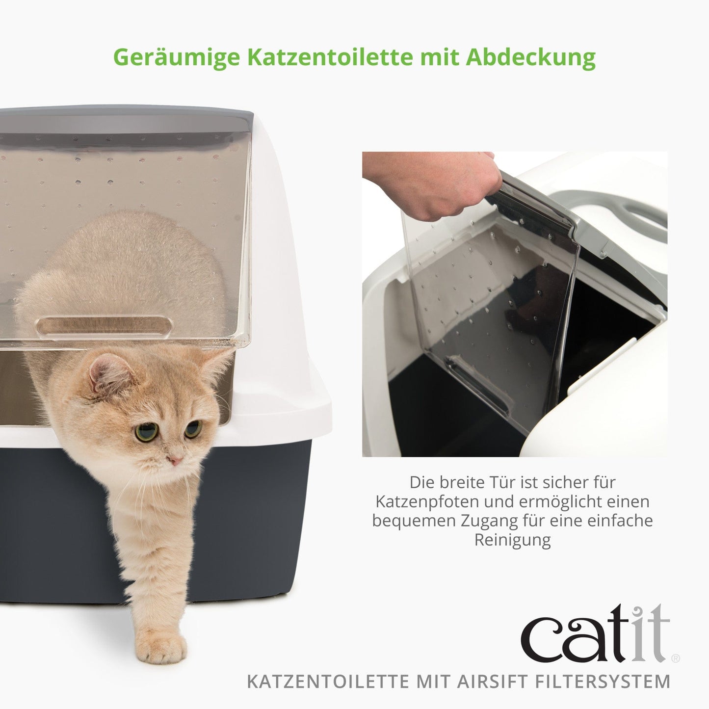 Catit Katzentoilette mit Dach und Airsift-Filtersystem - groß