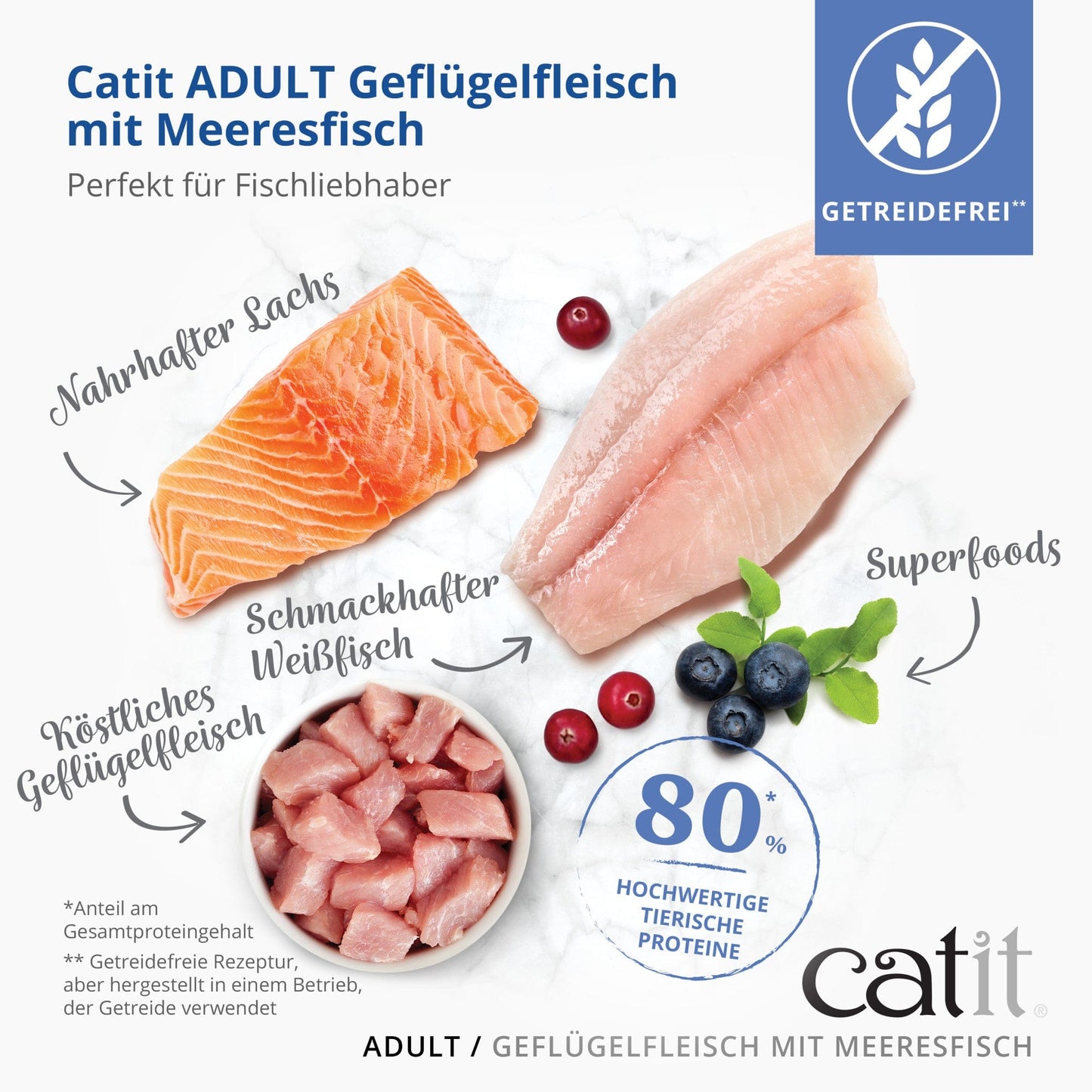 Catit Recipes – ADULT Geflügelfleisch mit Meeresfisch, 2 kg