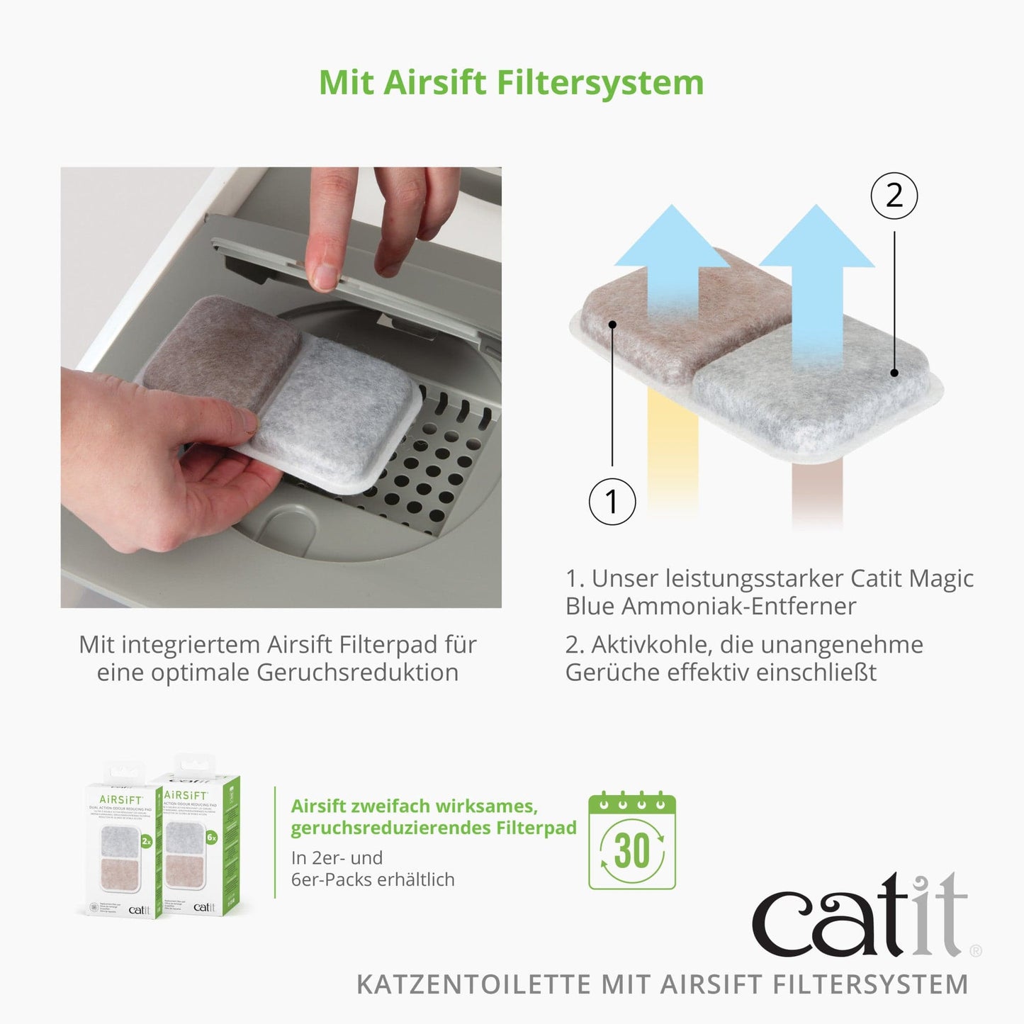 Catit Katzentoilette mit Dach und Airsift-Filtersystem - groß