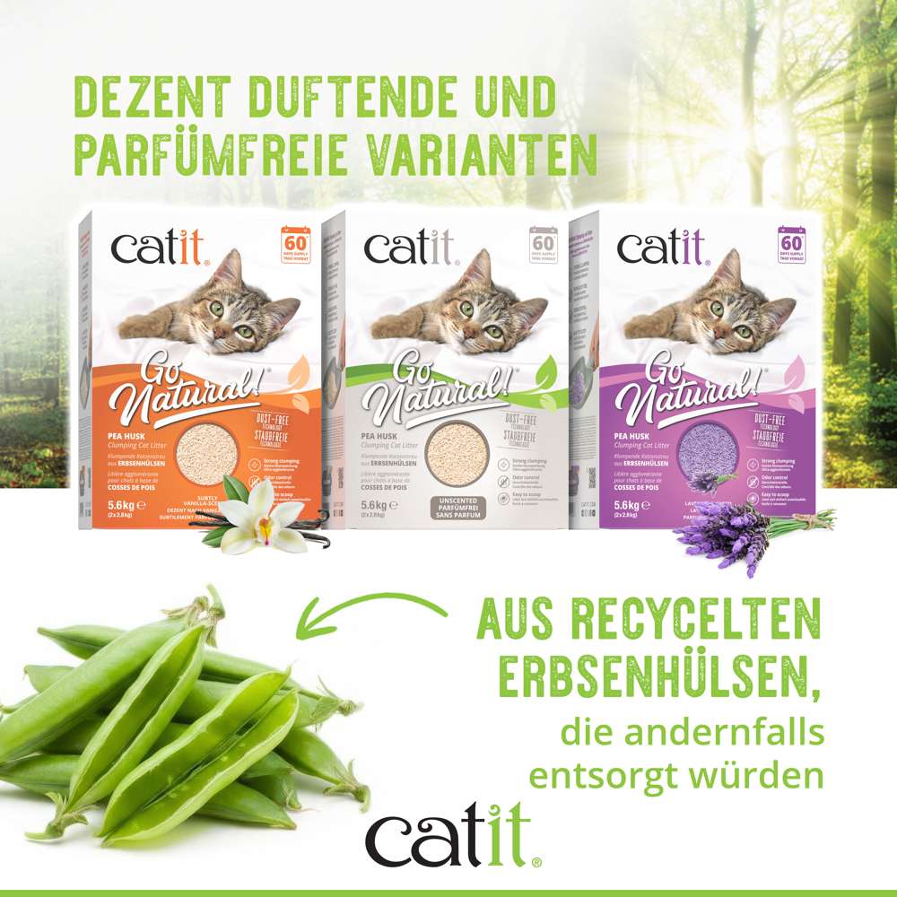 Catit Go Natural! Klumpendes Katzenstreu aus Erbsenhülsen