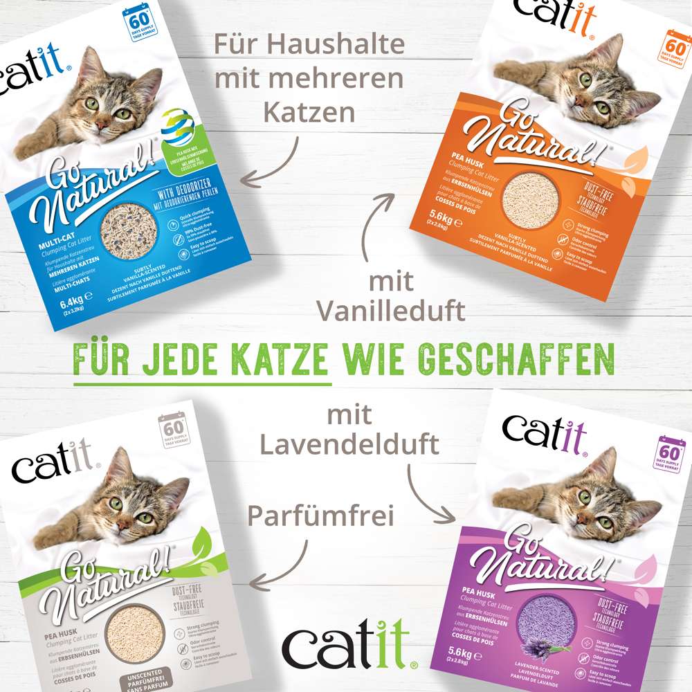 Catit Go Natural! Klumpendes Katzenstreu aus Erbsenhülsen