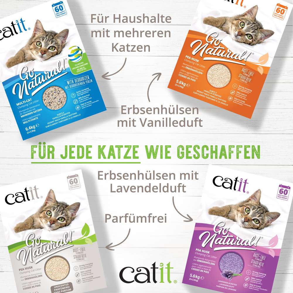 Catit Go Natural! Klumpendes Katzenstreu aus Erbsenhülsen
