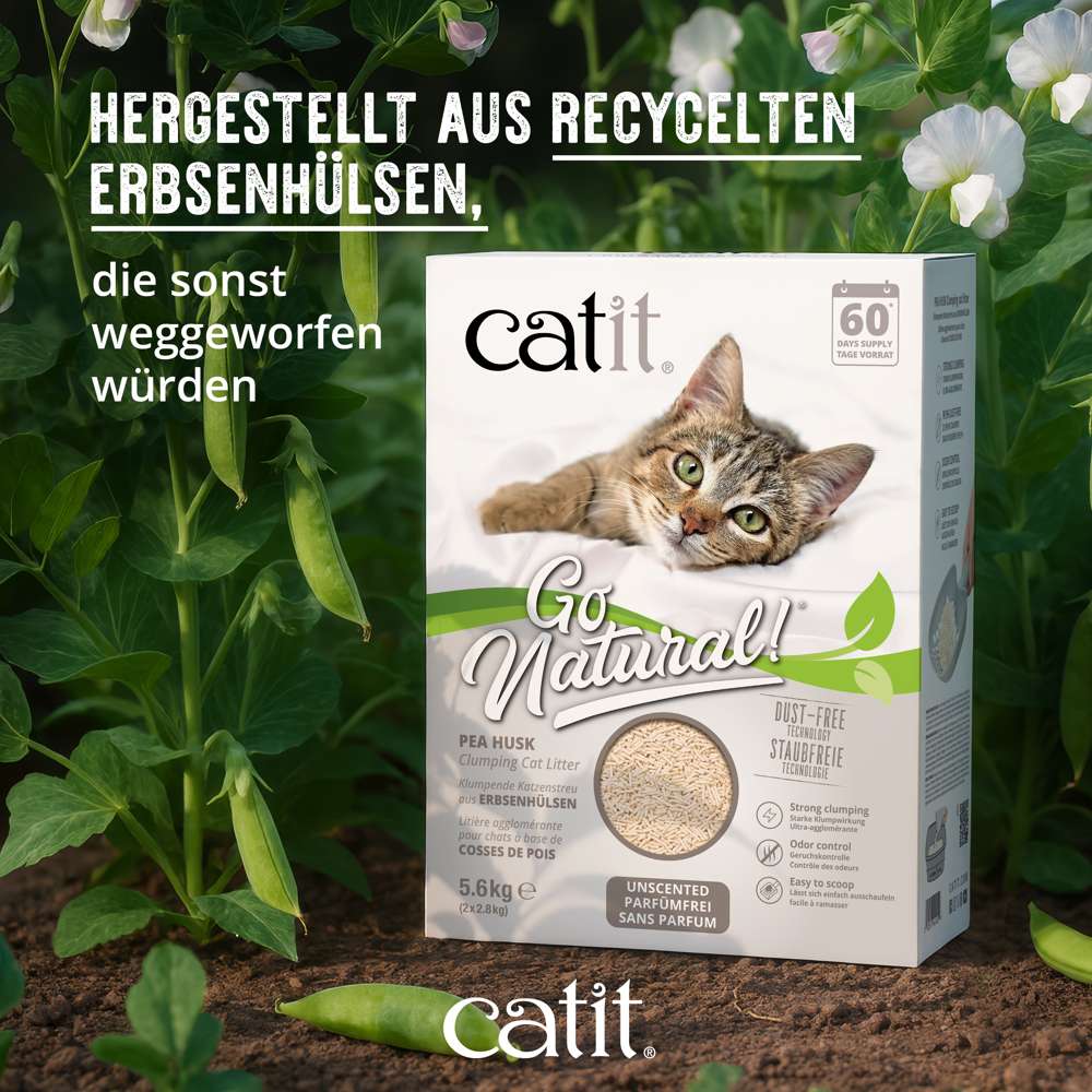 Catit Go Natural! Klumpendes Katzenstreu aus Erbsenhülsen