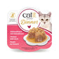 Verpackung des Katzenfutters "Catit Cuisine Dinner" der Geschmacksrichtung Hühnerfleich mit Entenfleisch.