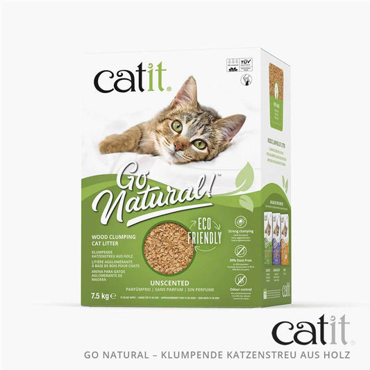 Catit Go Natural Klumpende Katzenstreu aus Holz ─ Parfümfrei