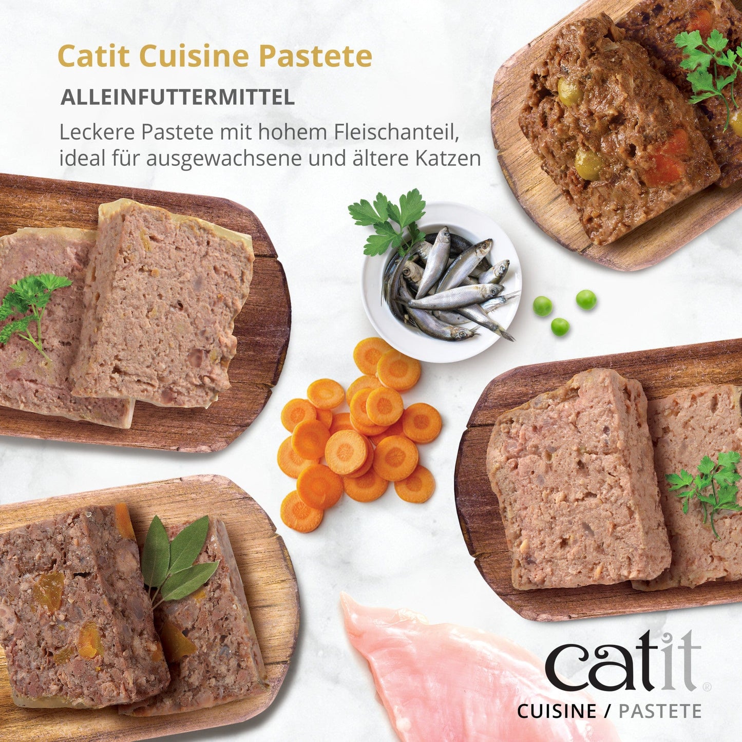 Catit Cuisine – Putenfleisch-Pastete mit Hühnerfleisch & Schinken, 95 g