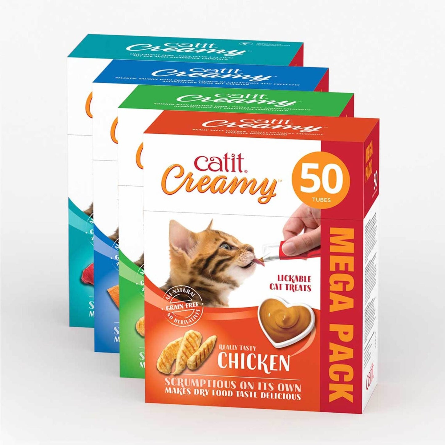 Catit Creamy – Mega-Pack, 50er-Pack ─ Hühnerfleisch