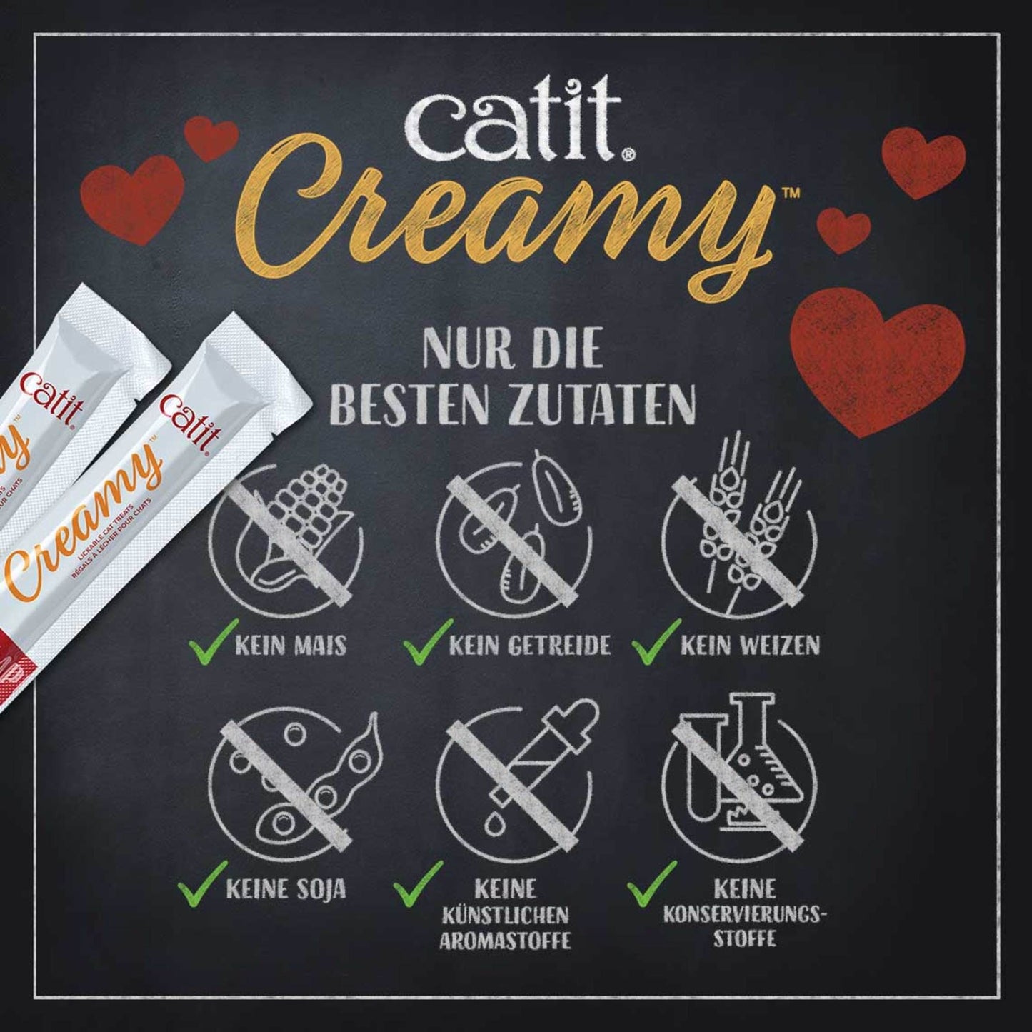 Catit Creamy – Großpackung, 15er-Pack ─ Hühnerfleisch mit Lammfleisch