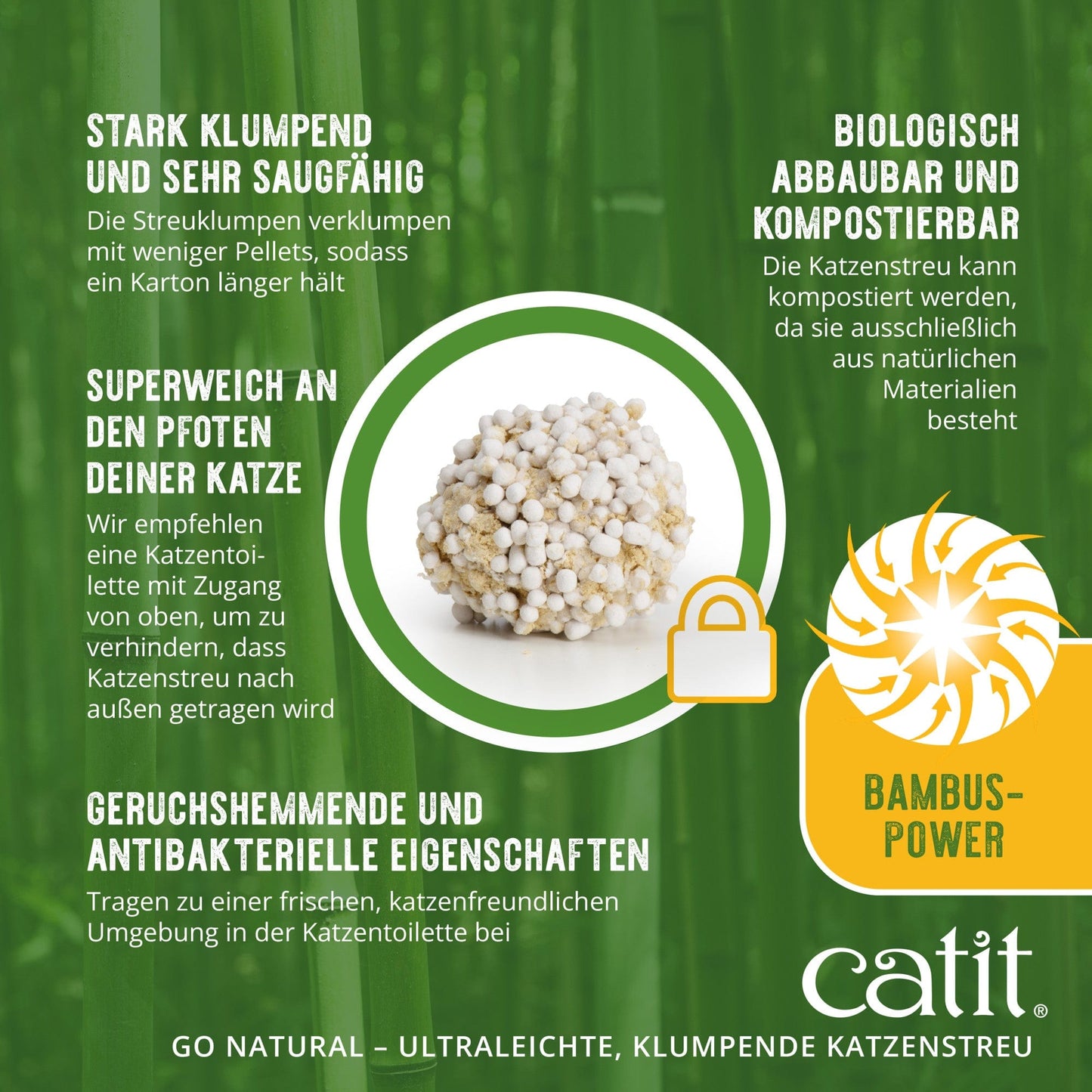 Catit Go Natural! Ultraleichte, klumpende Katzenstreu – Katzenstreu-Probebeutel