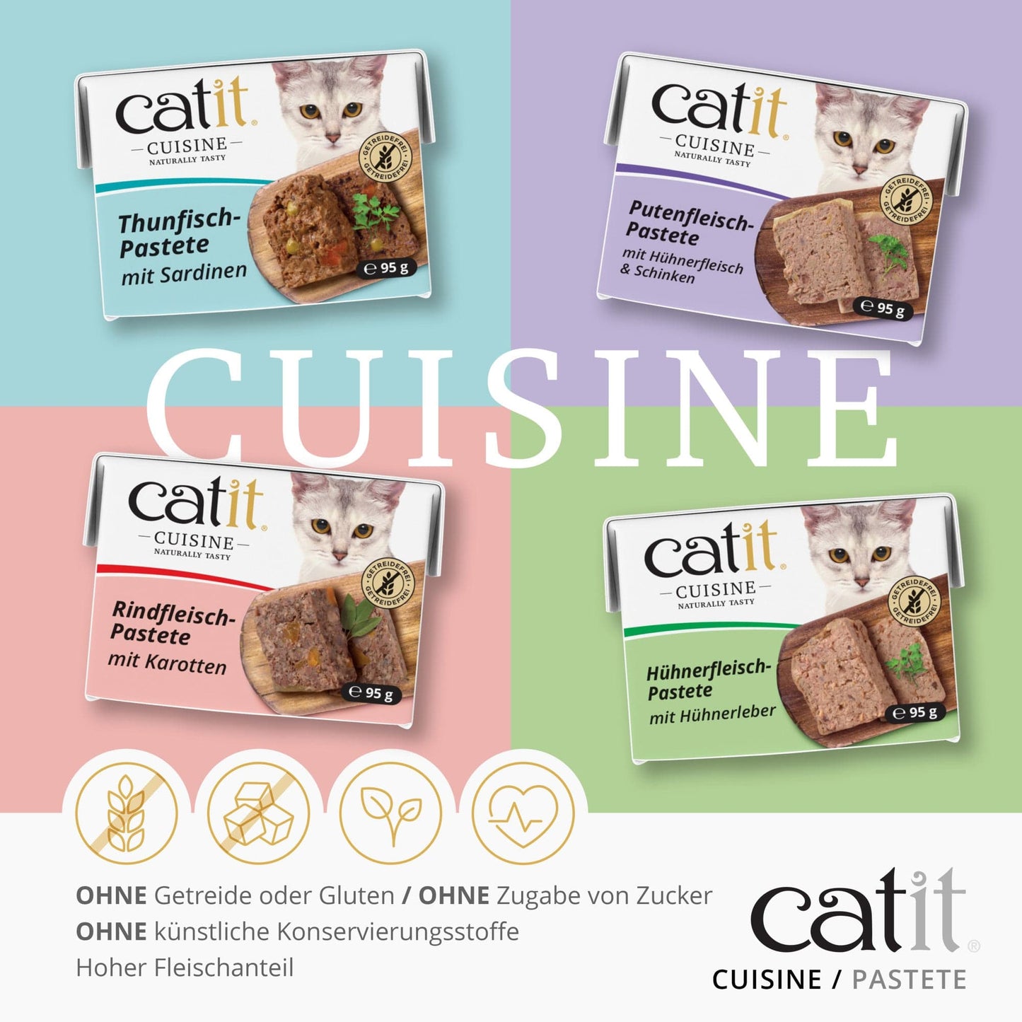 Catit Cuisine – Hühnerfleisch-Pastete mit Hühnerleber, 95 g