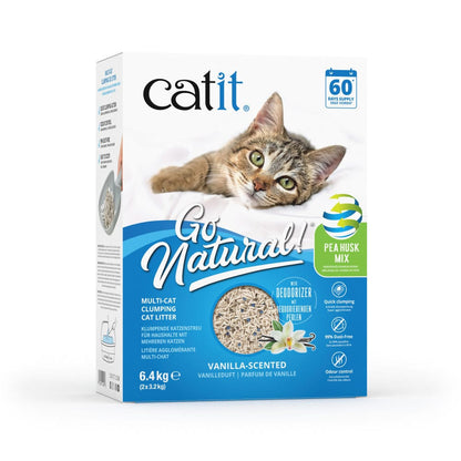 Catit Go Natural Katzenstreu aus Erbsenhülsen und Bentonit, 5,6 kg